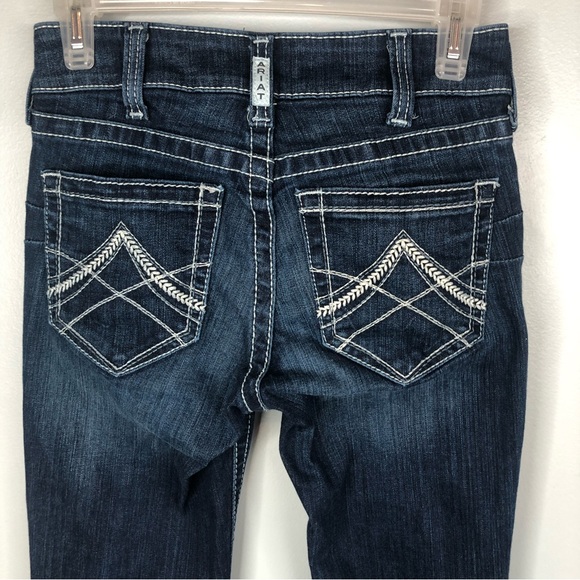 Ariat Jeans Size 25 Long 25L R.E.A.L Denim Ocean Real Straight Icon Jeans - Picture 2 of 8